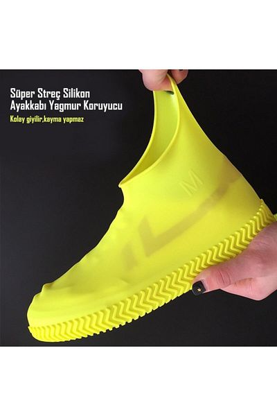 TechnoSmart Yellow - Silicone Rain Protective Shoe Cover Water Dirt Proof