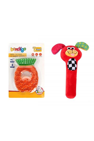 BONDİGO Two-Color Water Teether & Rattle Friends Dog in the Forest
