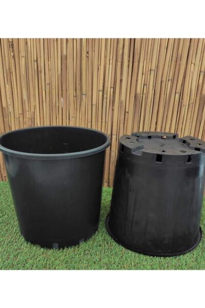 Asenya Üretim Saksısı 1 Adet 21,9 Lt 35x30 Cm Plastik Saksı Siyah Üretim Saks...