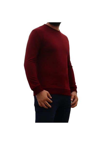 Tanzanit Men's Plain Red Color Sweatshirt