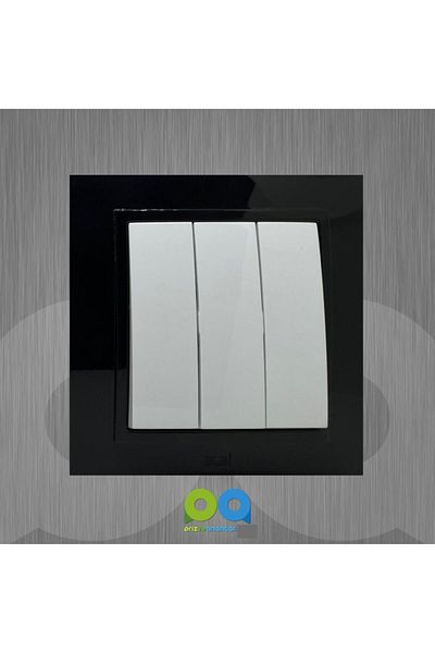 ELBİ مقبس زينا ثلاثي مع إطار لون أبيض وأسود