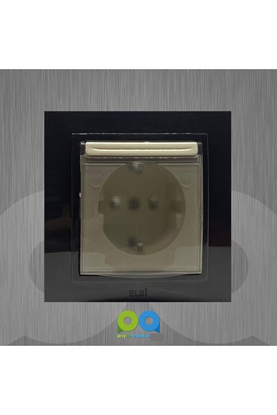 ELBİ Zena Covered Grounded Socket Frame Black Cream Color