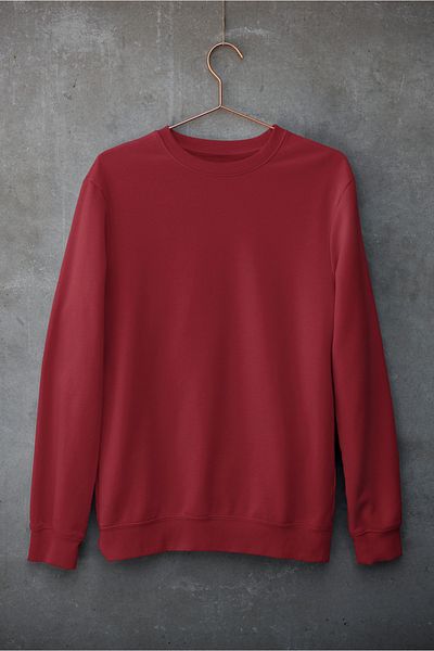Raf Coll Hanorac unisex de bază cu decolteu supradimensionat roșu Claret