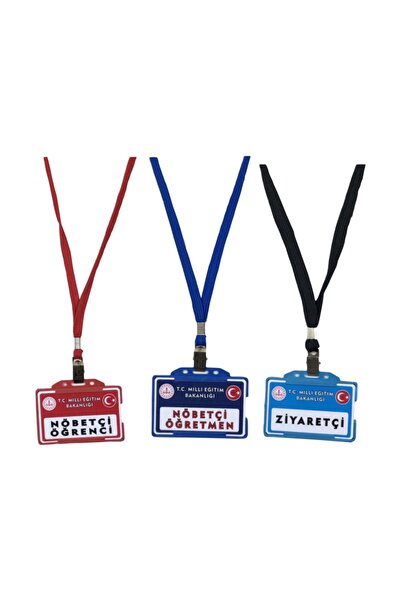 abcofis Nöbetçi Öğretmen-öğrenci Ve Ziyaretçi Kartı 3 Lü Tam Set