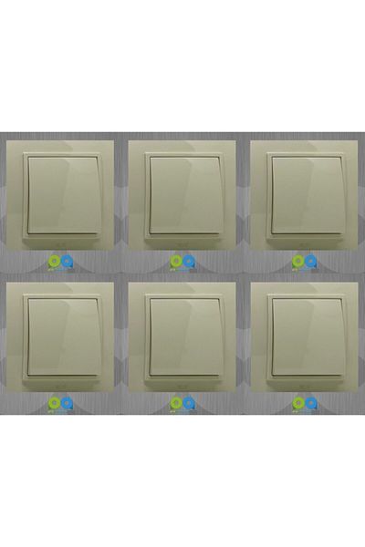 ELBİ Zena Switch Socket Frame Cream 6 Pieces