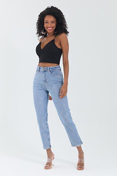 cracpot Kadın Mom Kalıp Likralı Pantolon