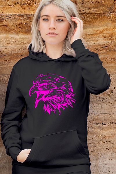 Milyardabir 1. Hanorac din bumbac cu glugă cu model neon vultur