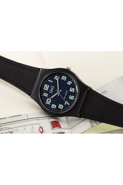 Q&Q Waterproof Highlighter Silicone Band Men's Wristwatch Vs04j823