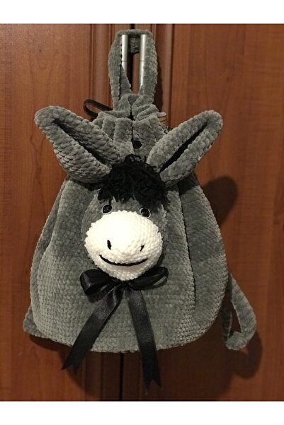 Ariestasarım Gri Eşek Figürlü Çocuk Sırt Çantası