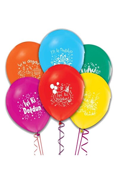Vip-Aksesuar Happy Birthday Printed Balloon 10 Pieces