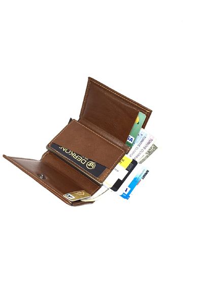 DERKON Rfid Blocker Genuine Leather Wallet with Smart Mechanism