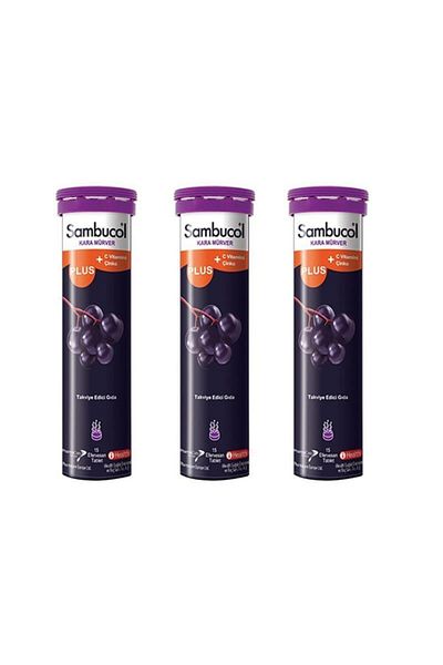 Sambucol Plus Effervescent 15 Tablet Set of 3