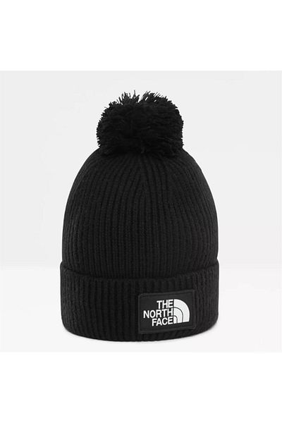THE NORTH FACE Čierna zimná čiapka The North face Logo Box Pom