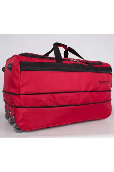 Bagacar Körüklü 3 Tekerlekli 2 Li Battal Seyahat Valiz Seti Kırmızı