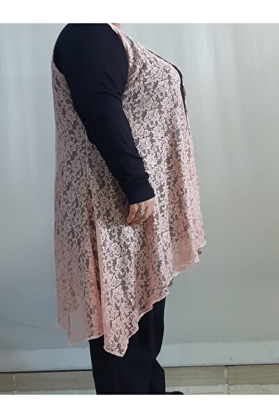 Mertcan Butik Dried Rose Loose Lace Vest