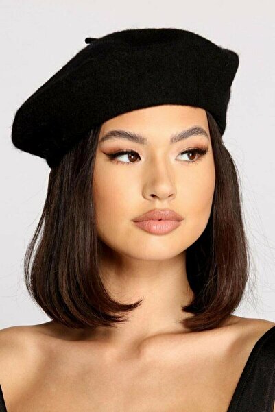 BETKA قبعة رسام فرنسية سوداء من الصوف