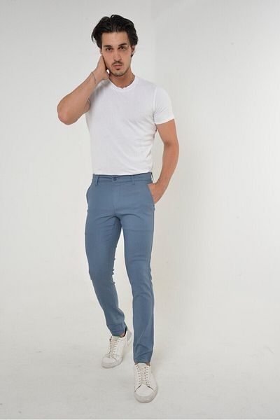 comstar Ανδρικό Slim βαμβακερό Classic B.Blue Skinny Chino παντελόνι