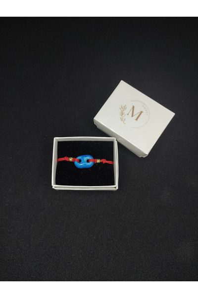 Morey Red String Macrame Braided Handmade Syriac Evil Eye Bead Bracelet