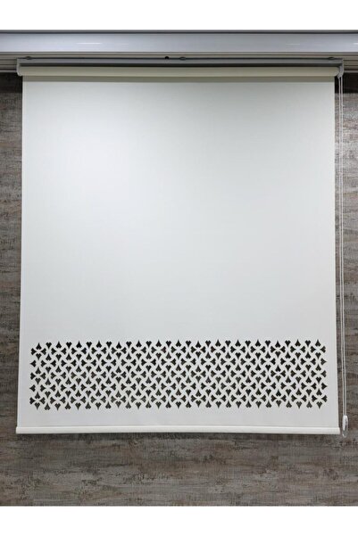 BBB Stor Perde Desenli Lazer Kesim Kalın Kumaşlı Krem Ml101