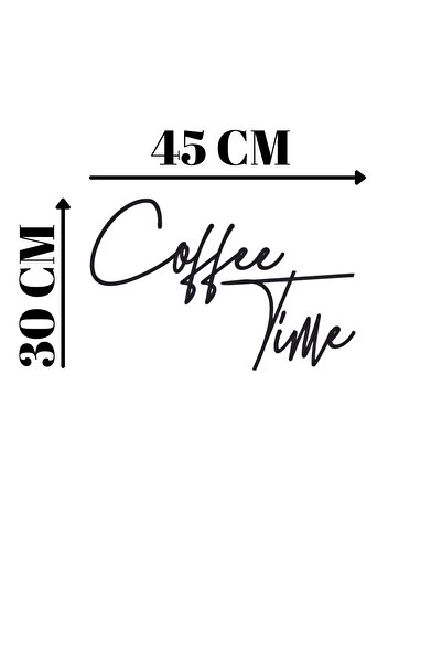NT Handmade Siyah Ahşap Coffee Time Kahve Zamanı Duvar Süsü Yazısı Mutfak Cafe Için Duvar Dekoru 45x30 cm Tablo
