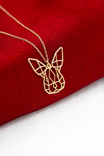 Silver And Silver Kadın Rose Gümüş Origami Tavşan Surat Kolye