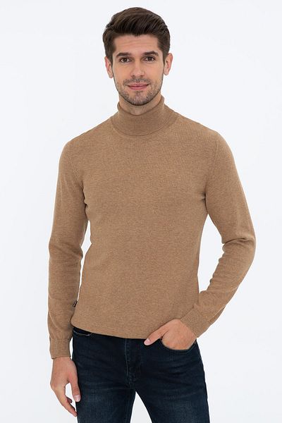 Pierre Cardin Camel Melange Men's Sweater G021SZ0TK.0001256258