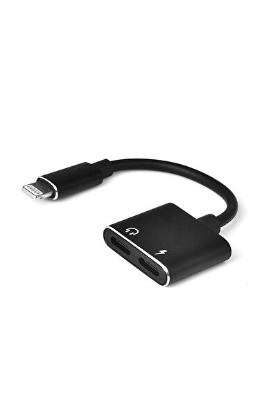 Streak Iphone 6 7 8 Plus Xr X 11 Lightning Kulaklık Şarj Giriş Çoklayıcı - Siyah