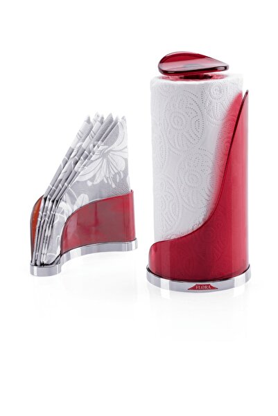 Gereksiz Şeyler Carmen Towel Holder and Napkin Holder Chrome Smoked Red
