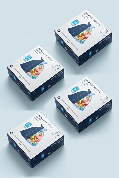 SEKİZ AMBALAJ Çek-al Çöp Torbası Orta Boy 4 Kutu * 20'li = 80 Adet