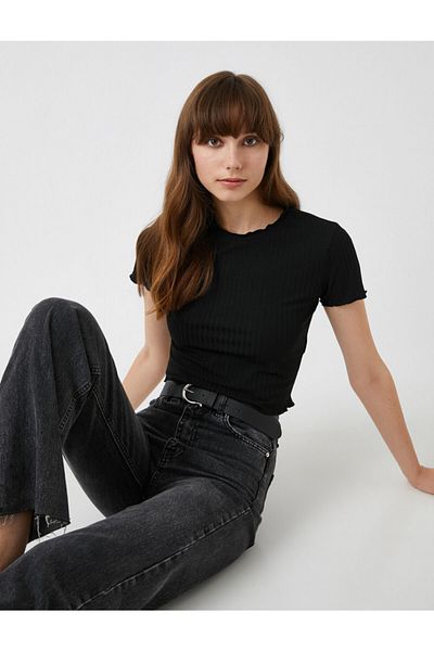 Koton Tricou cu mânecă scurtă cu volane
