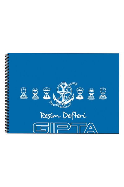 Gıpta دفتر صور حلزوني 17x24 25 ورقة غطاء بلاستيكي أزرق داكن (2076)
