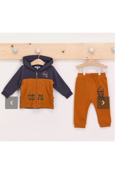 U.S. Polo Assn. طقم كارديجان للأطفال الرضع بأكمام طويلة مكون من قطعتين