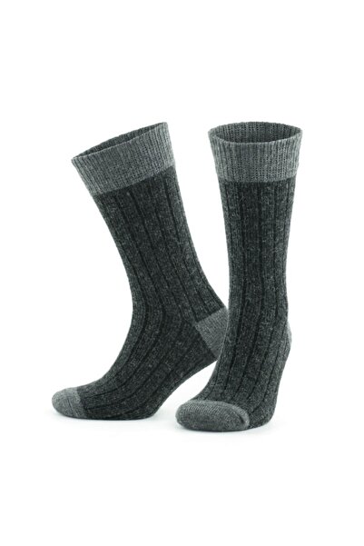 Go With Unisex 4'lü Alpaka Yünlü Kışlık Yıkamalı Doğal Sıcak Topuk Burun Renkli Esnek Termal Çorap 3096