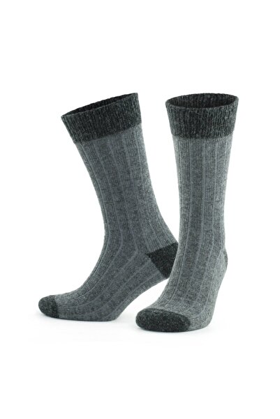 Go With Unisex 4'lü Alpaka Yünlü Kışlık Yıkamalı Doğal Sıcak Topuk Burun Renkli Esnek Termal Çorap 3096