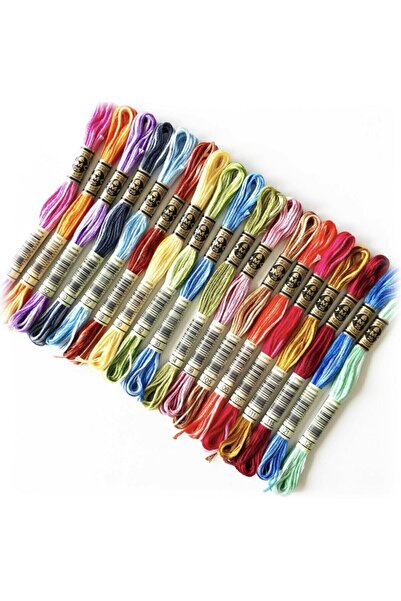 BALIM ÖRGÜ EVİ Ebruli Muline Etamin Cross Stitch Tapestry Thread Set 18 Colors Set