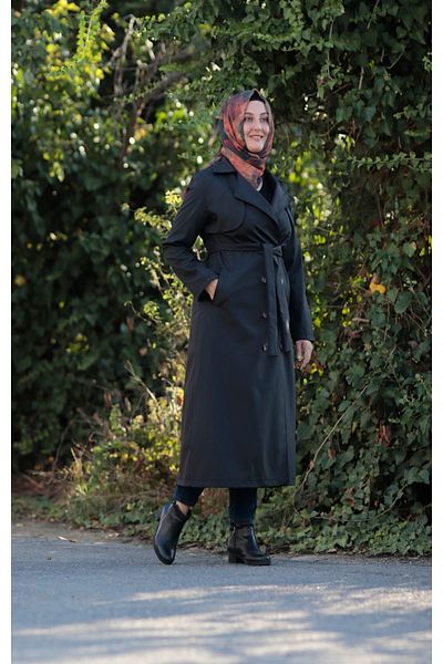 Zey&Ka Butik Waterproof Waist-Tied Trench Coat