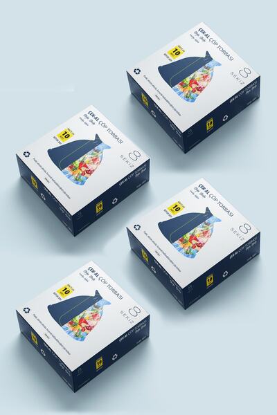 SEKİZ AMBALAJ Çek-al Çöp Torbası Büyük Boy 4 Kutu * 10'lu= 40 Adet