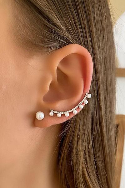 Artikel Zircon Stone Pearl Cartilage Earring Set