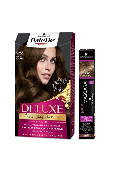Palette Deluxe Saç Boyası 6-0 Koyu Kumral + Saç Maskarası Kumral