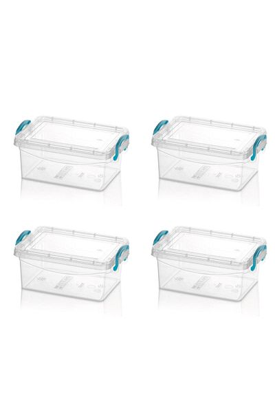 Melkan Home Mini Storage Container & Storage Box with Lockable Lid 0.4 Liters X 4 Pieces