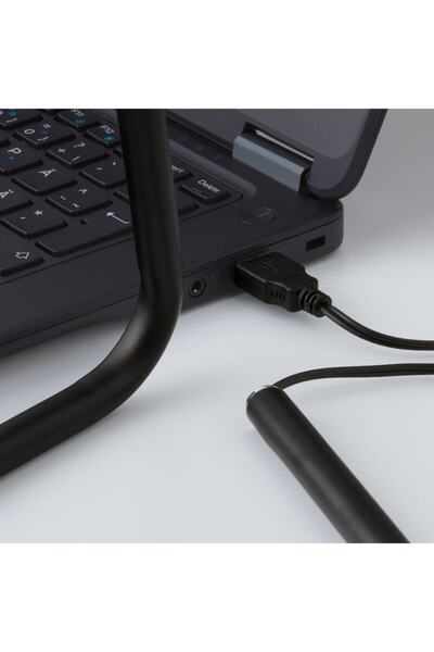 IKEA Harte Siyah Led Masa Lambası Çalışma Lambası Ayarlanabilir Başlık Usb Ve Priz Siyah