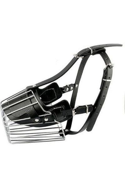 Nunbell كمامة جلدية من الحديد للكلاب متوسطة وكبيرة الحجم قابلة للتعديل مقاس كبير 3