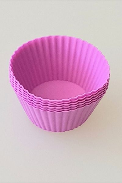 Bastonlu Wonderful Avm 6-Piece Mini Serrated Silicone Muffin Cake Mold (Lilac)