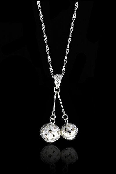 Artuklu Telkari 925 Ayar Gümüş Elişi Midyat Telkari Top Detaylı Kadın Kolye