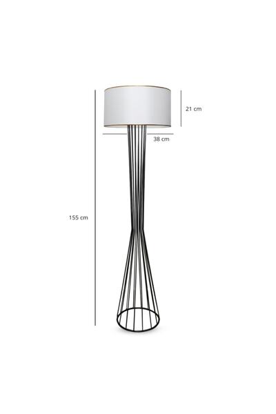 HOMİNG Daisy Gold Detaylı Silindir Başlıklı Metal Lambader Ayd-3060