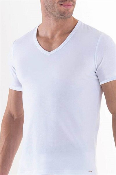 Blackspade Black Spade 9308 94% Modal Fabric - Ανδρικό T-shirt με λαιμόκοψη V Silver Series Λευκό