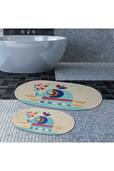 Resmiro Banyo Halısı Etnic 2li Set Paspas
