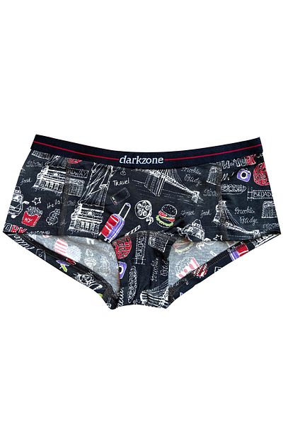 darkzone Γυναικεία Hipster εσώρουχα με ψηφιακά τυπωμένα σχέδια ταξιδιού