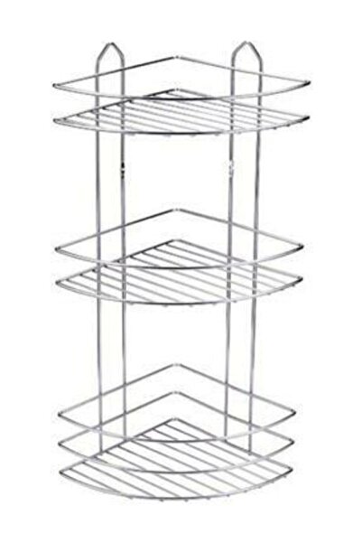 Ekol Tekstil - Γωνιακό σχάρα μπάνιου δύο επιπέδων από χρώμιο, ανθεκτικό στη σκουριά