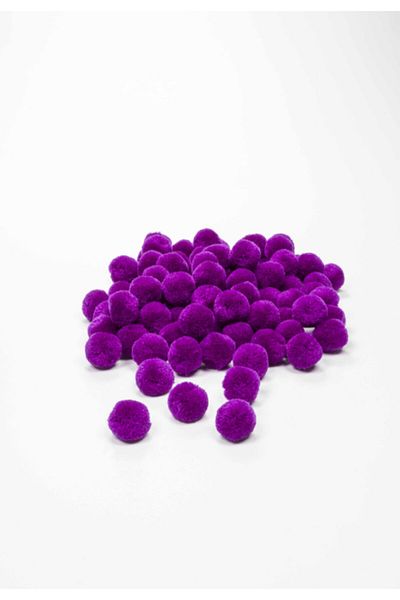 Yumuşakkeçe Pompom Wool 20mm Pack of 100 – Dark Purple